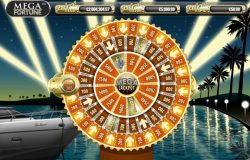 O jogo bônus Mega Jackpot, a Roda da Fortuna, do caça-níqueis online Mega Fortune Progressive jackpots