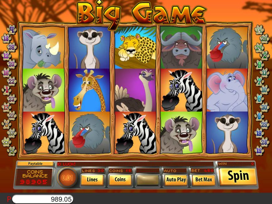 Caça-níqueis online grátis Big Game sem depósito