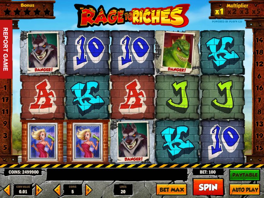 Caça-níqueis de cassino grátis Rage to Riches da Play'n Go