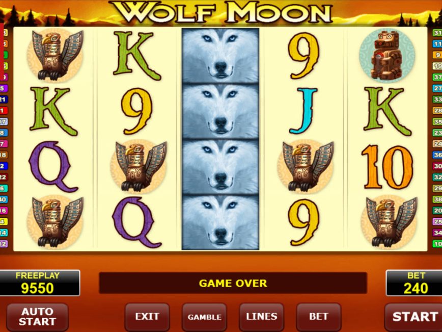 Jogue o jogo de cassino online Wolf Moon