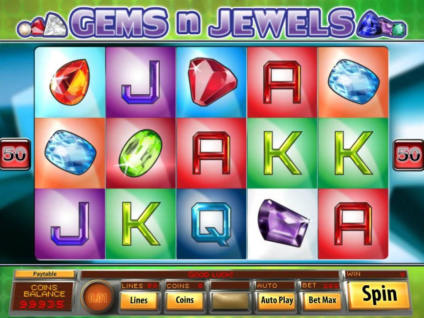 Caça-níqueis online Gems n Jewels para entretenimento