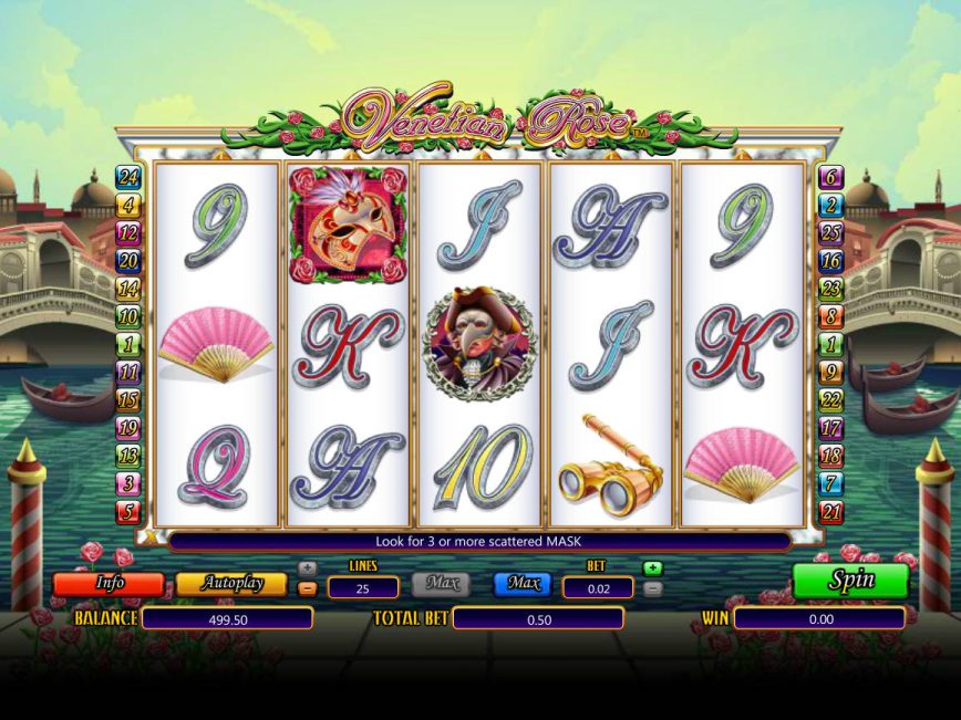 Jogo sem download Venetian Rose online