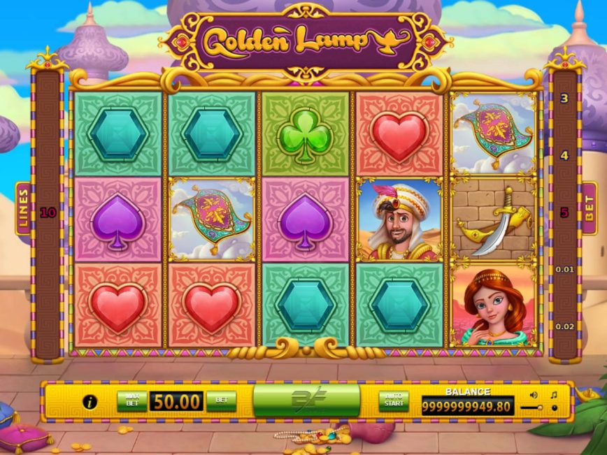Gire os rodilhos do jogo de cassino grátis Golden Lamp